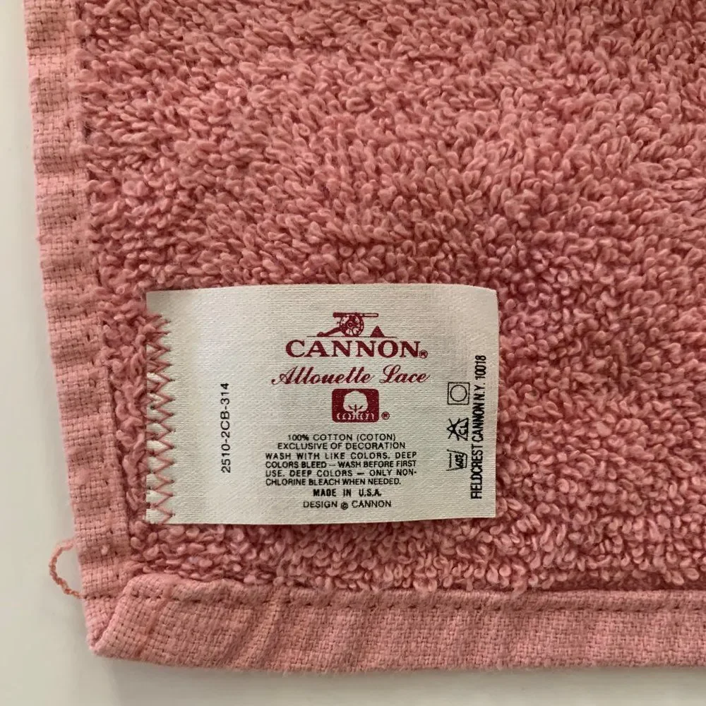 Vintage Alouette Lace Towel Set Fieldcrest Granny Cottage Core Shabby Decor
